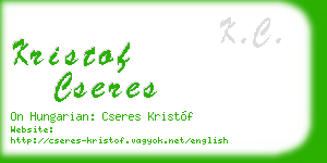 kristof cseres business card